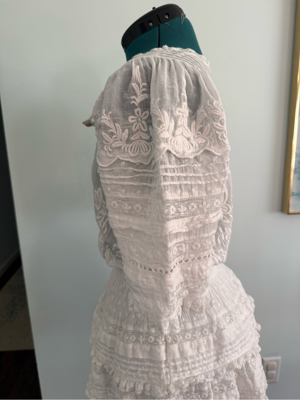 Loveshackfancy Quincy Dress White Ruffle Lace Mini Size Small - Picture 7 of 10